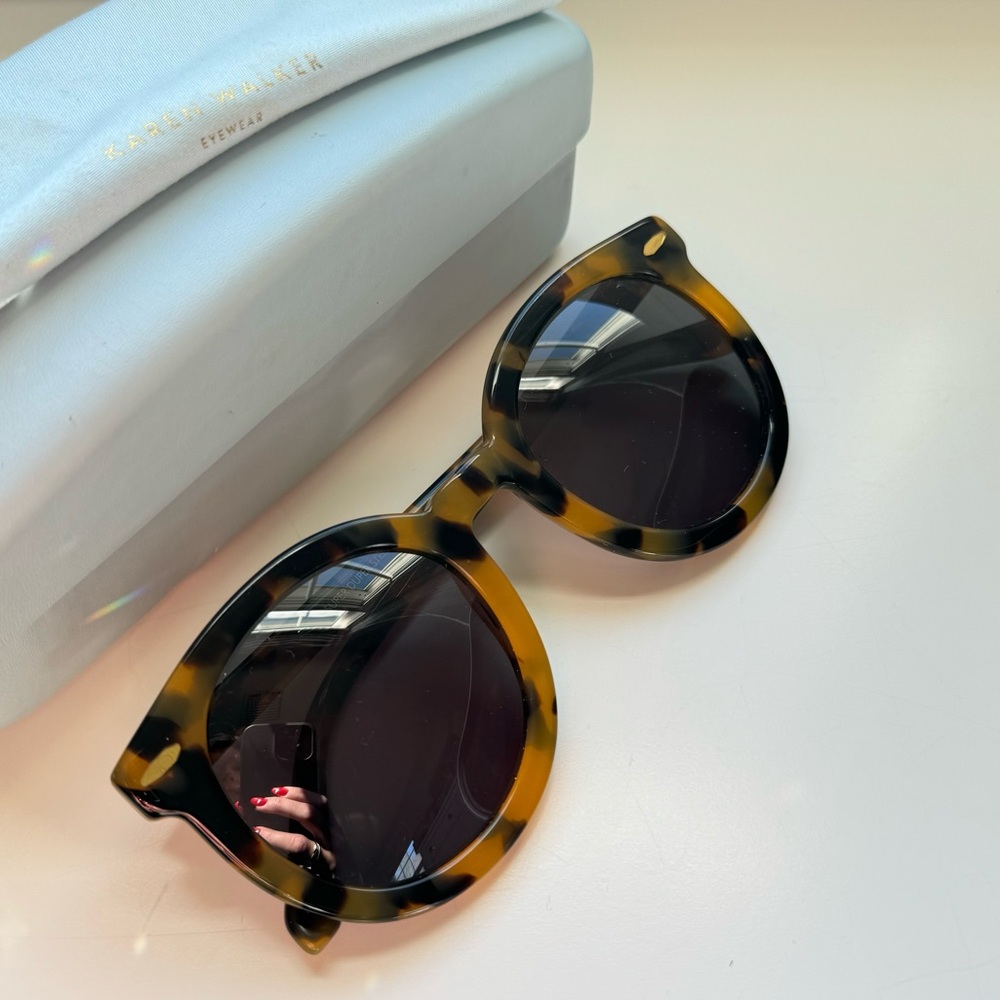 Karen Walker Super Duper Strength Crazy Tort Sunglasses